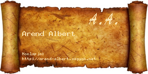 Arend Albert névjegykártya