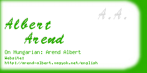 albert arend business card